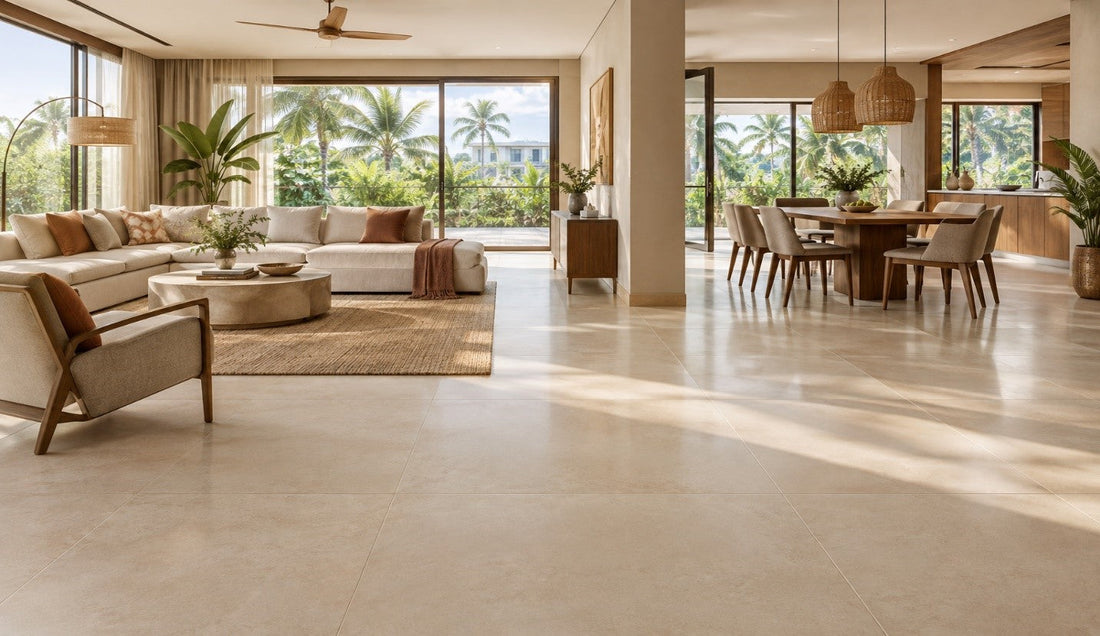 Premium tiled Indian home interior suitable for hot and humid climate